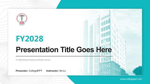 The West Bengal University of Health Sciences Academic Presentation/Research Findings Report PPT Template