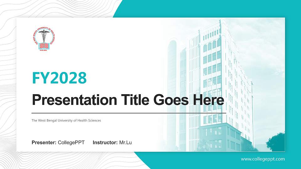 The West Bengal University of Health Sciences Academic Presentation/Research Findings Report PPT Template16:9 ratio PPT effect preview image