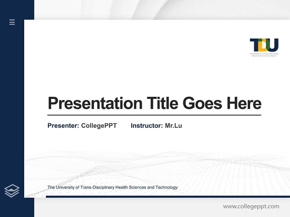 The University of Trans-Disciplinary Health Sciences and Technology Thesis Proposal/Graduation Defense PPT Template4:3 ratio PPT effect preview image5