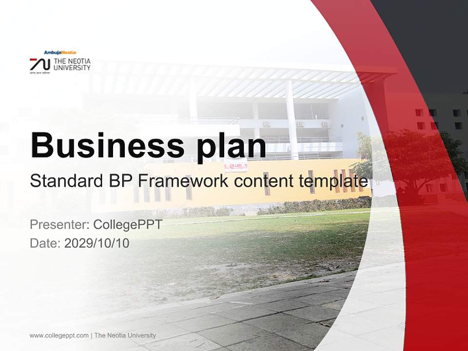 The Neotia University Competition/Entrepreneurship Contest PPT Template4:3 ratio PPT effect preview image9