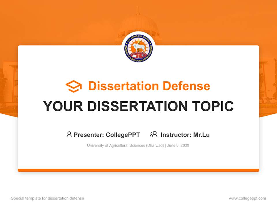 University of Agricultural Sciences (Dharwad) Graduation Thesis Defense PPT Template4:3 ratio PPT effect preview image7