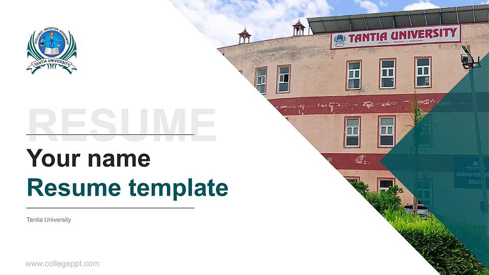 Tantia University Resume PPT Template16:9 ratio PPT effect preview image