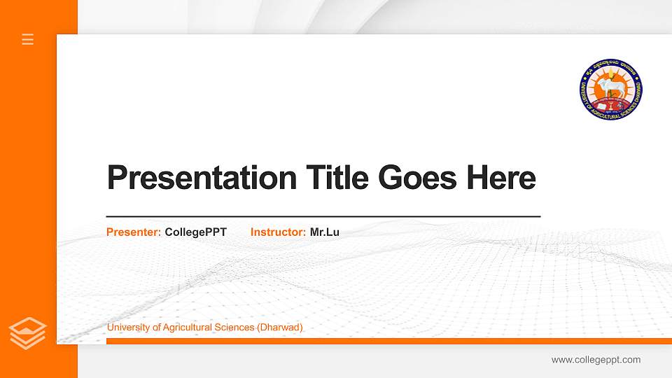 University of Agricultural Sciences (Dharwad) Thesis Proposal/Graduation Defense PPT Template16:9 ratio PPT effect preview image