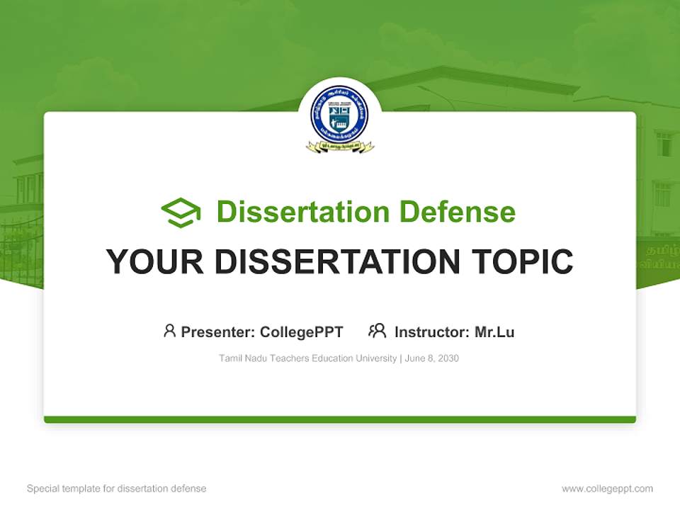 Tamil Nadu Teachers Education University Graduation Thesis Defense PPT Template4:3 ratio PPT effect preview image7