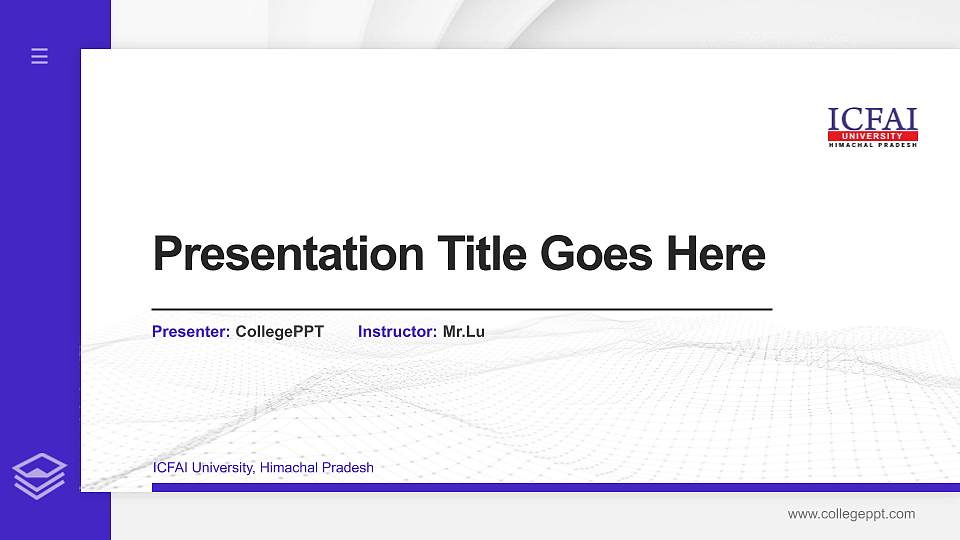 ICFAI University, Himachal Pradesh Thesis Proposal/Graduation Defense PPT Template16:9 ratio PPT effect preview image