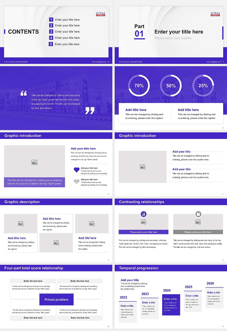 ICFAI University, Himachal Pradesh Thesis Proposal/Graduation Defense PPT Template16:9 ratio PPT effect preview image2
