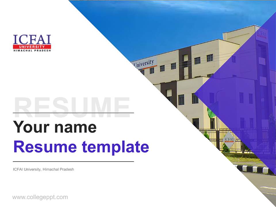 ICFAI University, Himachal Pradesh Resume PPT Template4:3 ratio PPT effect preview image5