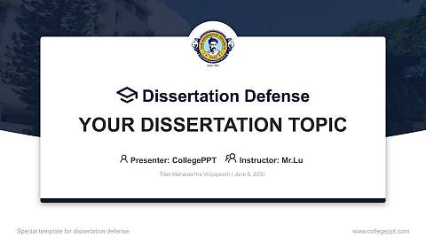 Tilak Maharashtra Vidyapeeth Graduation Thesis Defense PPT Template