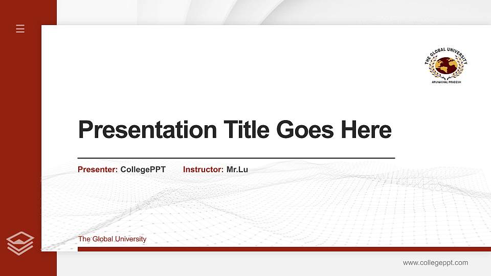 The Global University Thesis Proposal/Graduation Defense PPT Template16:9 ratio PPT effect preview image