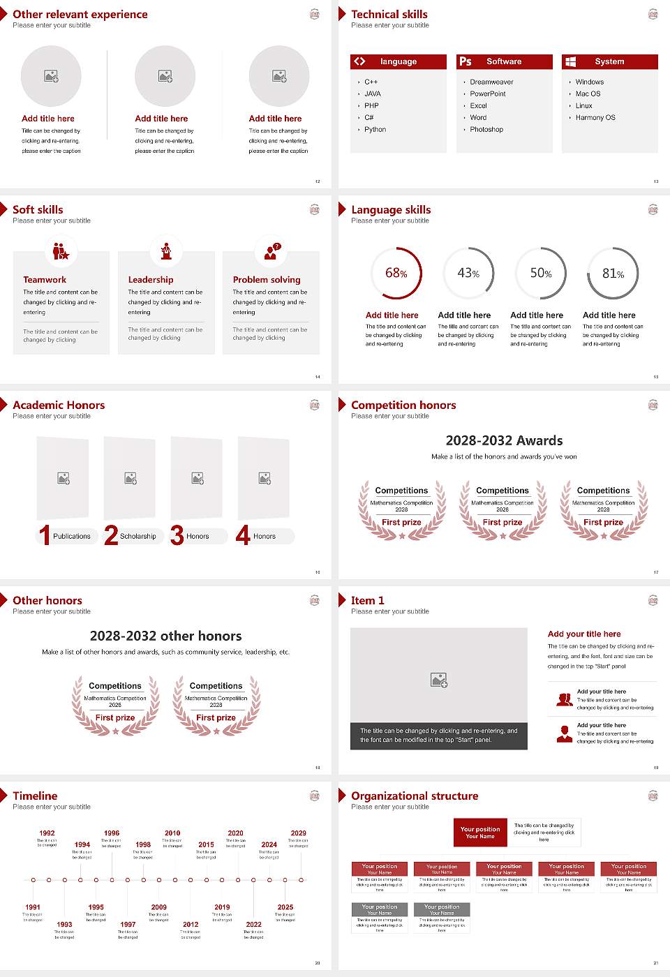 The English and Foreign Languages University Resume PPT Template16:9 ratio PPT effect preview image3