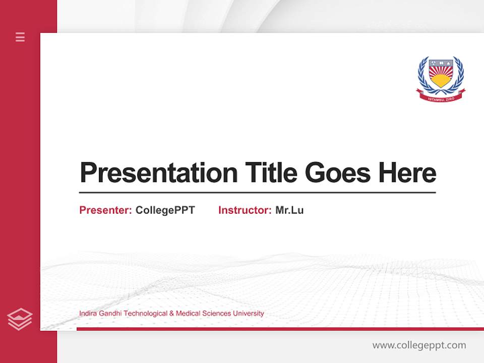 Indira Gandhi Technological & Medical Sciences University Thesis Proposal/Graduation Defense PPT Template4:3 ratio PPT effect preview image5