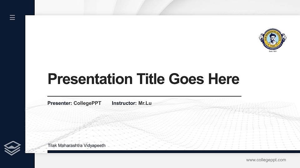 Tilak Maharashtra Vidyapeeth Thesis Proposal/Graduation Defense PPT Template16:9 ratio PPT effect preview image
