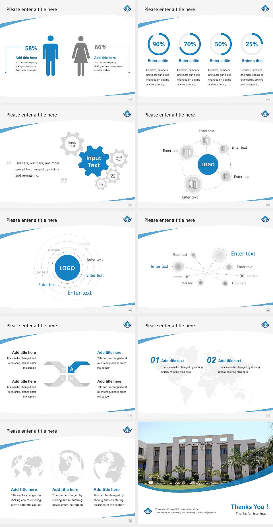 The Charutar Vidya Mandal (CVM) University Course/Courseware Creation PPT Template4:3 ratio PPT effect preview image4