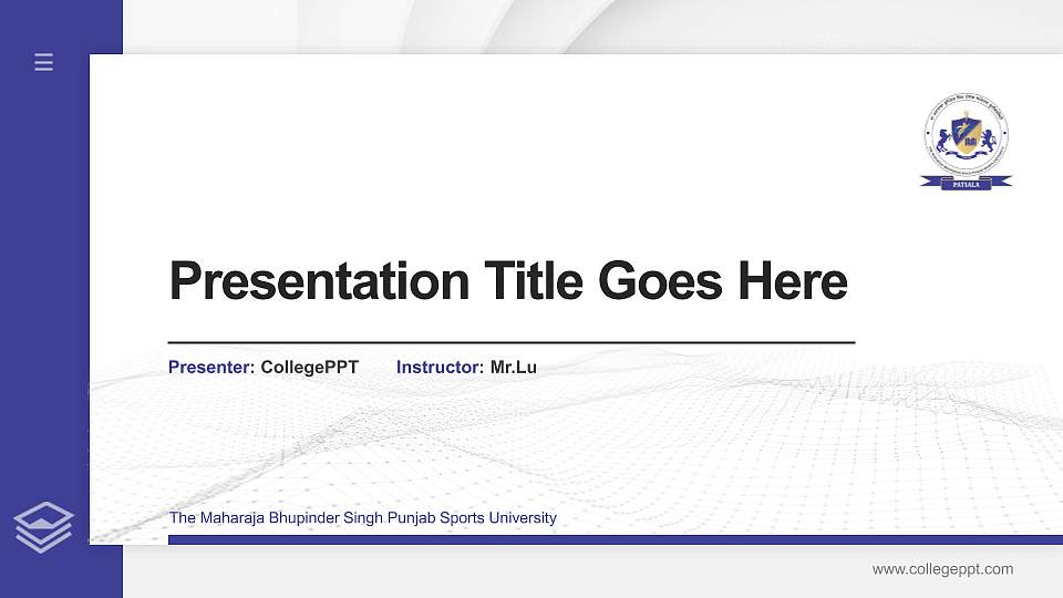 The Maharaja Bhupinder Singh Punjab Sports University Thesis Proposal/Graduation Defense PPT Template16:9 ratio PPT effect preview image