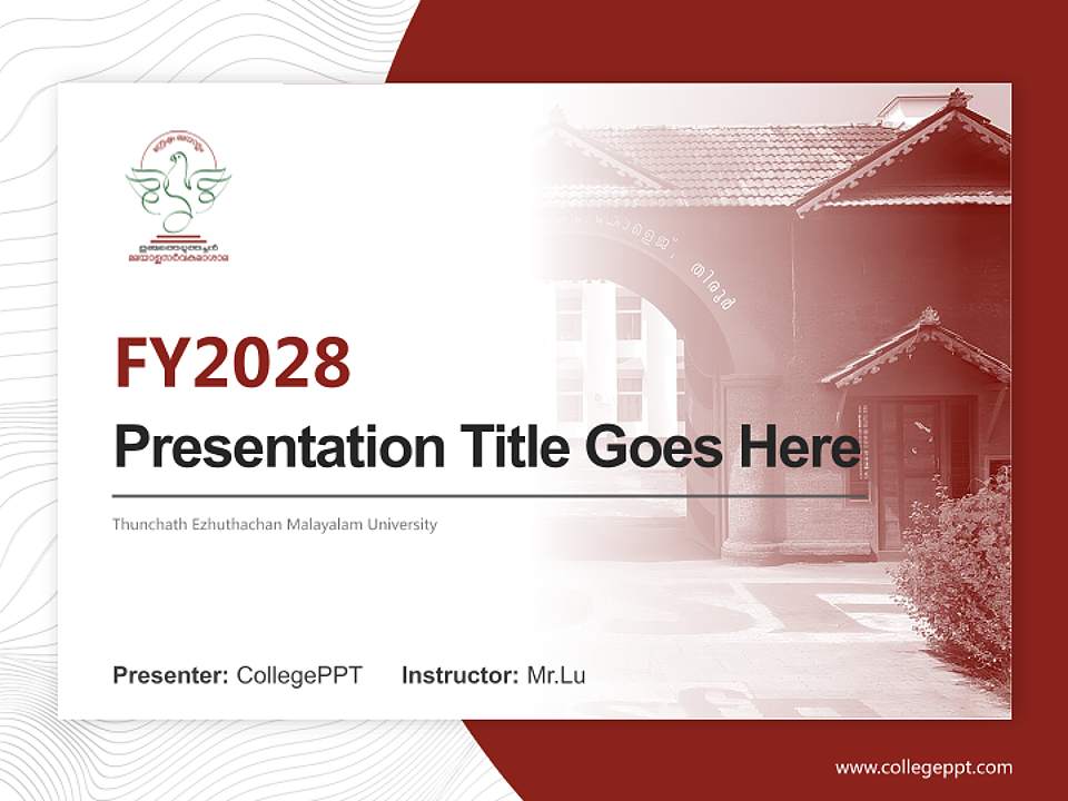 Thunchath Ezhuthachan Malayalam University Academic Presentation/Research Findings Report PPT Template4:3 ratio PPT effect preview image5