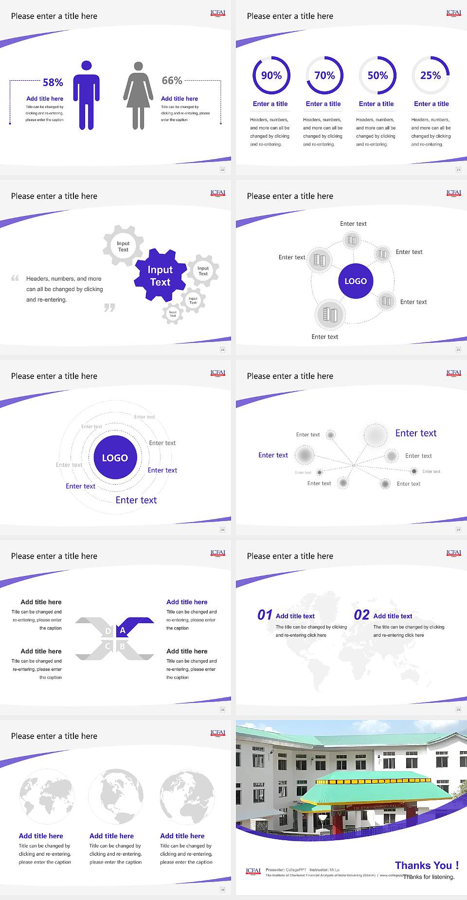 The Institute of Chartered Financial Analysts of India University (Sikkim) Course/Courseware Creation PPT Template4:3 ratio PPT effect preview image4