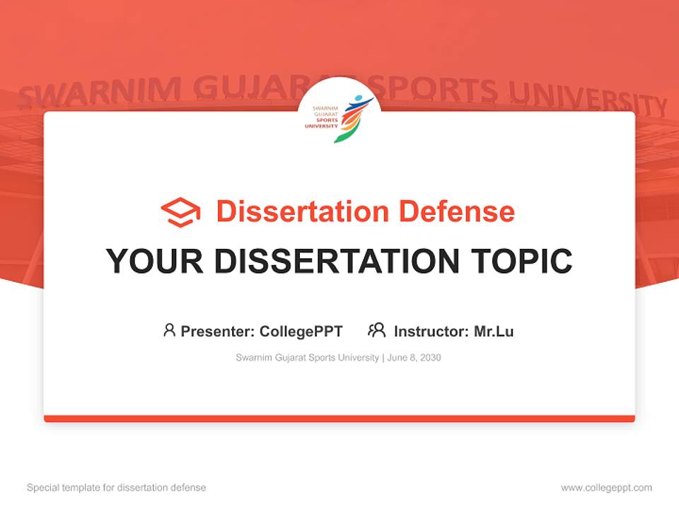 Swarnim Gujarat Sports University Graduation Thesis Defense PPT Template4:3 ratio PPT effect preview image7