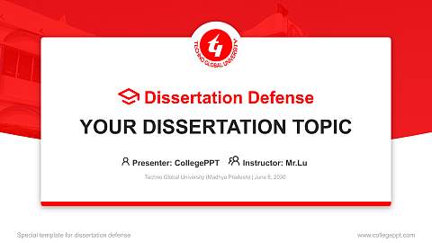Techno Global University (Madhya Pradesh) Graduation Thesis Defense PPT Template