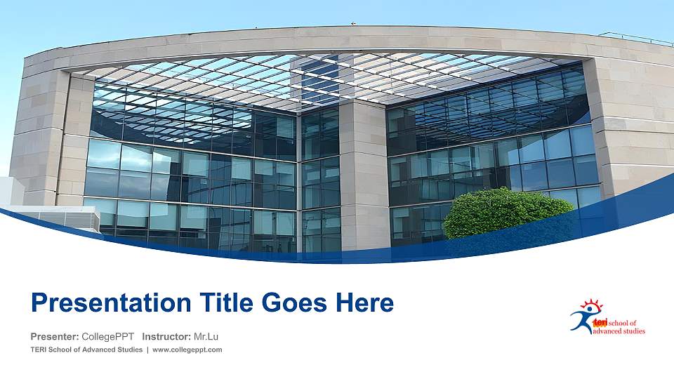 TERI School of Advanced Studies Course/Courseware Creation PPT Template16:9 ratio PPT effect preview image