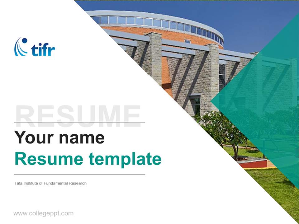 Tata Institute of Fundamental Research Resume PPT Template4:3 ratio PPT effect preview image5
