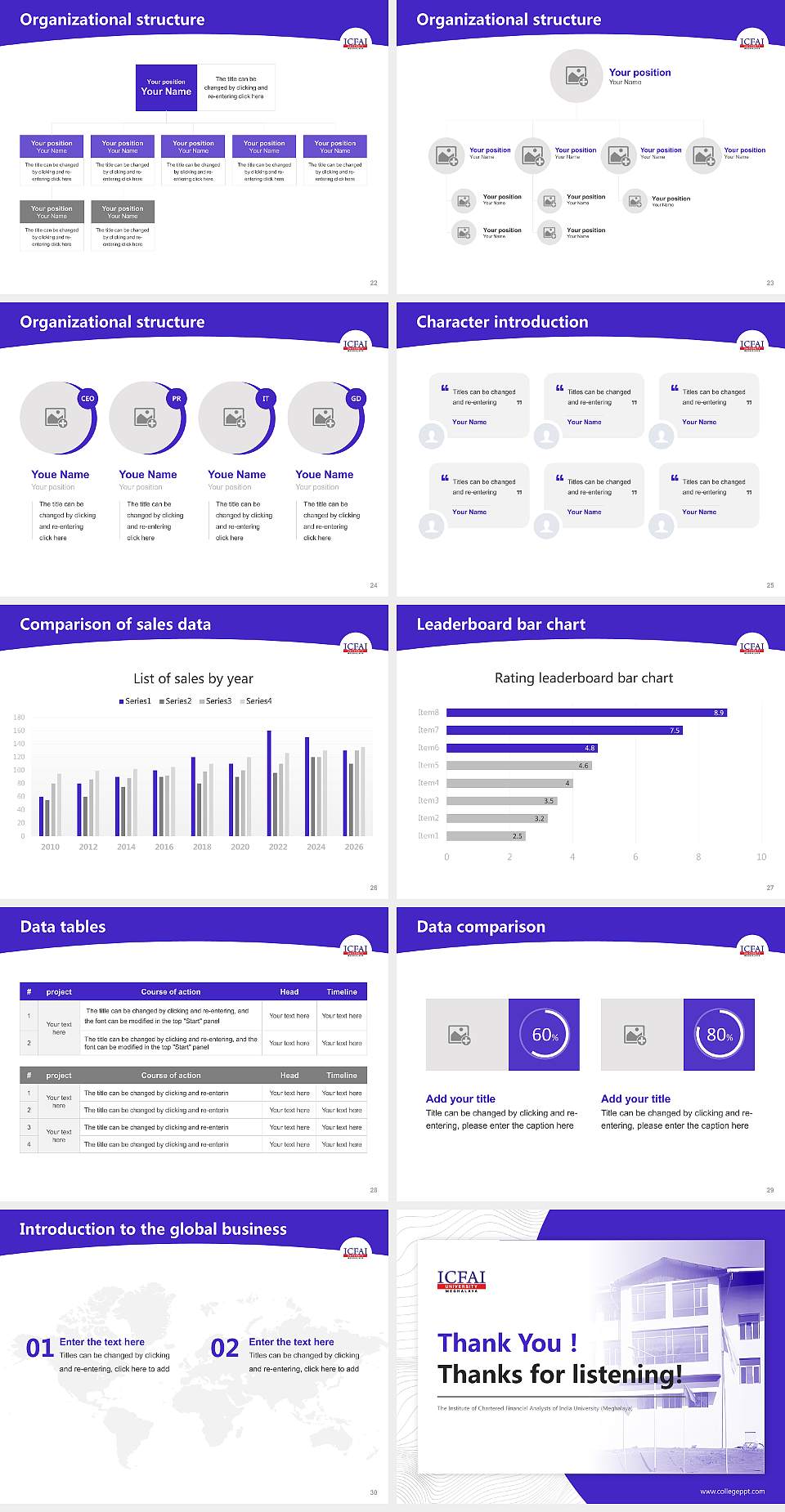 The Institute of Chartered Financial Analysts of India University (Meghalaya) Academic Presentation/Research Findings Report PPT Template4:3 ratio PPT effect preview image4