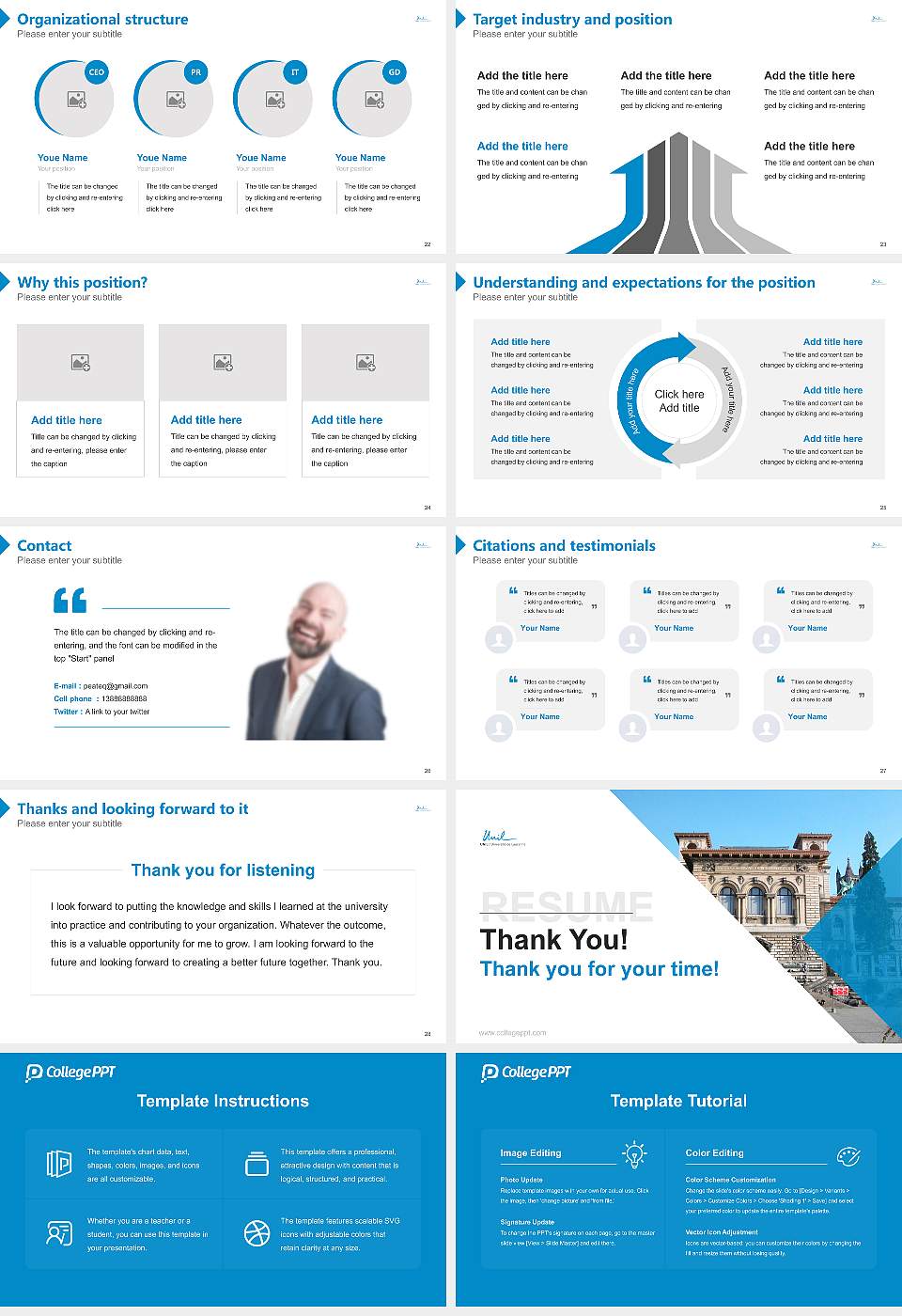 University of Lausanne Resume PPT Template16:9 ratio PPT effect preview image4