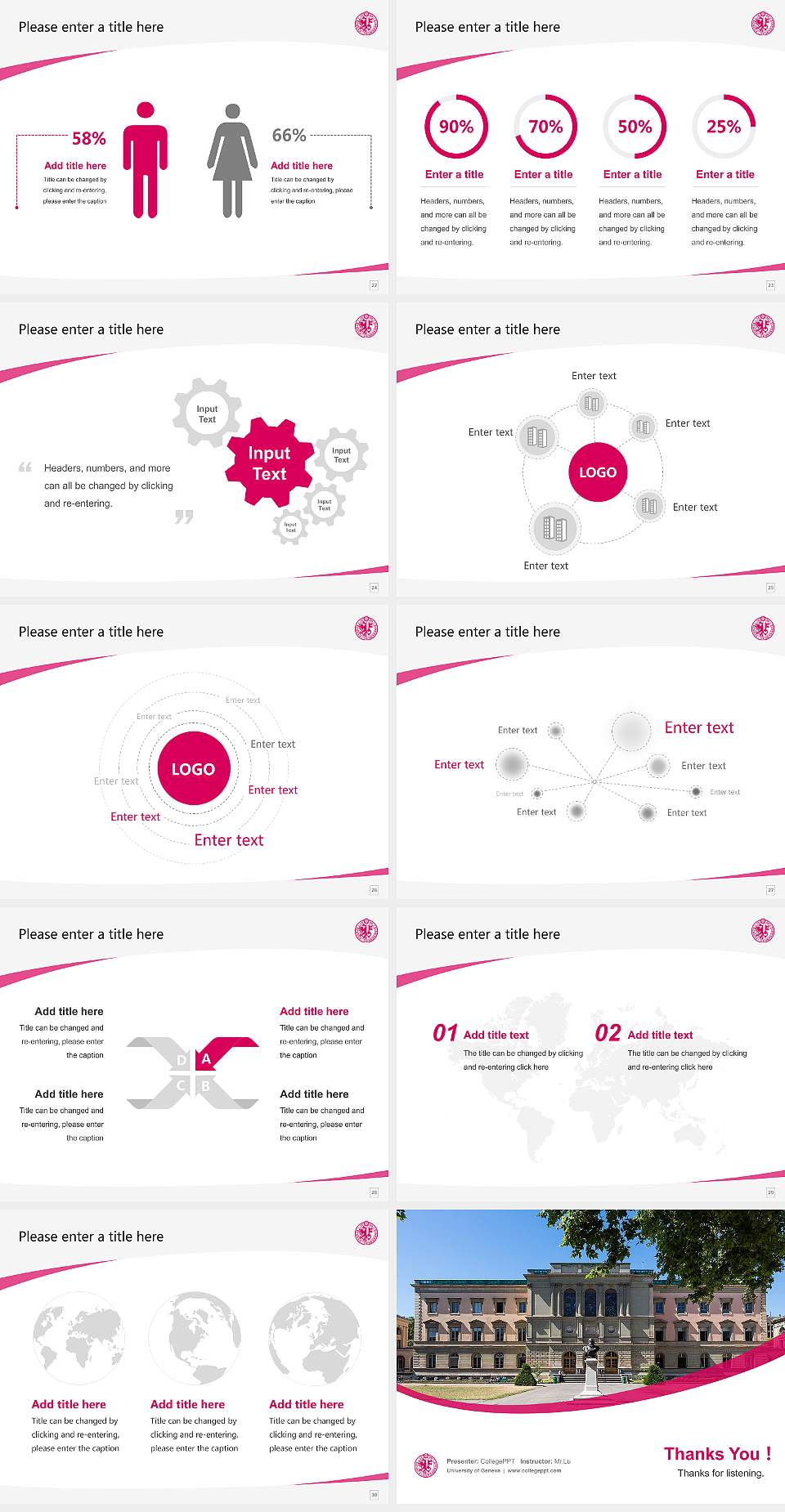 University of Geneva Course/Courseware Creation PPT Template4:3 ratio PPT effect preview image4