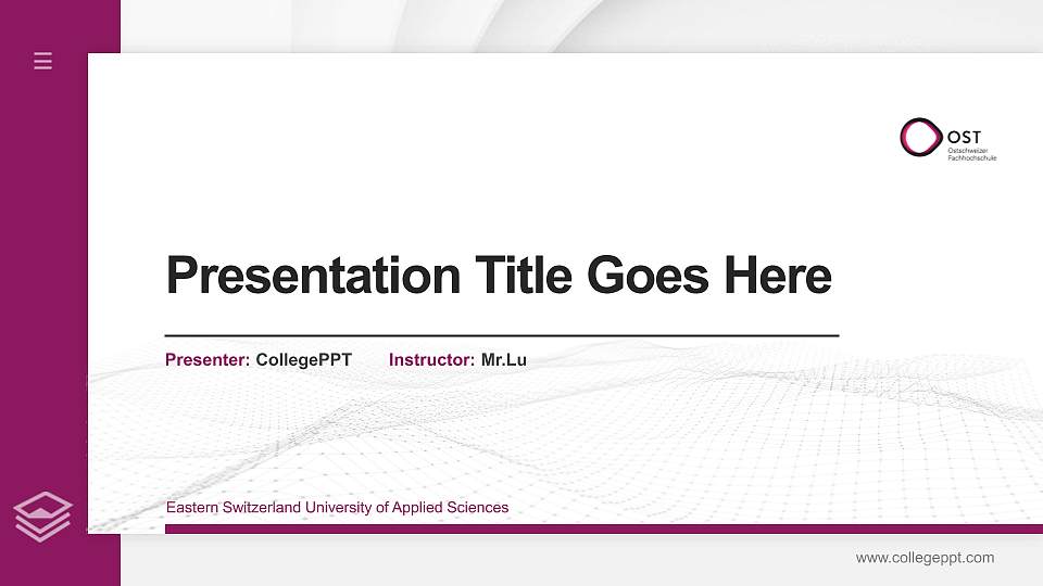 Eastern Switzerland University of Applied Sciences Thesis Proposal/Graduation Defense PPT Template16:9 ratio PPT effect preview image1