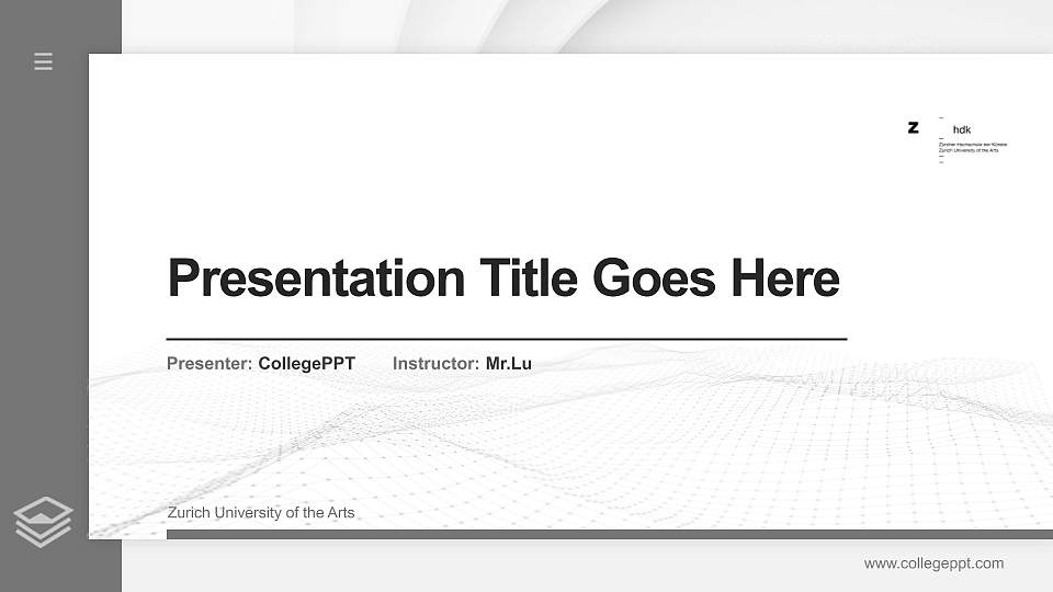 Zurich University of the Arts Thesis Proposal/Graduation Defense PPT Template16:9 ratio PPT effect preview image
