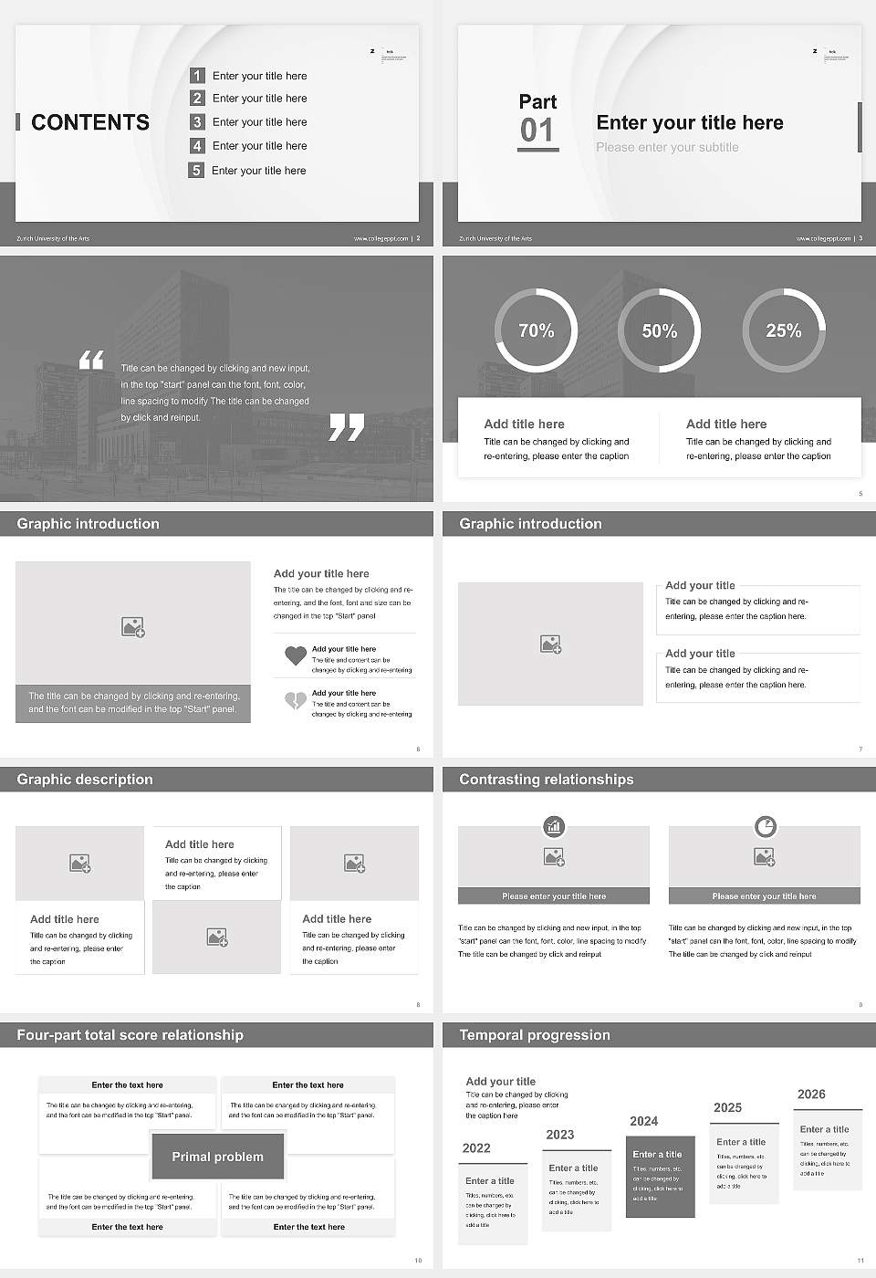 Zurich University of the Arts Thesis Proposal/Graduation Defense PPT Template16:9 ratio PPT effect preview image2