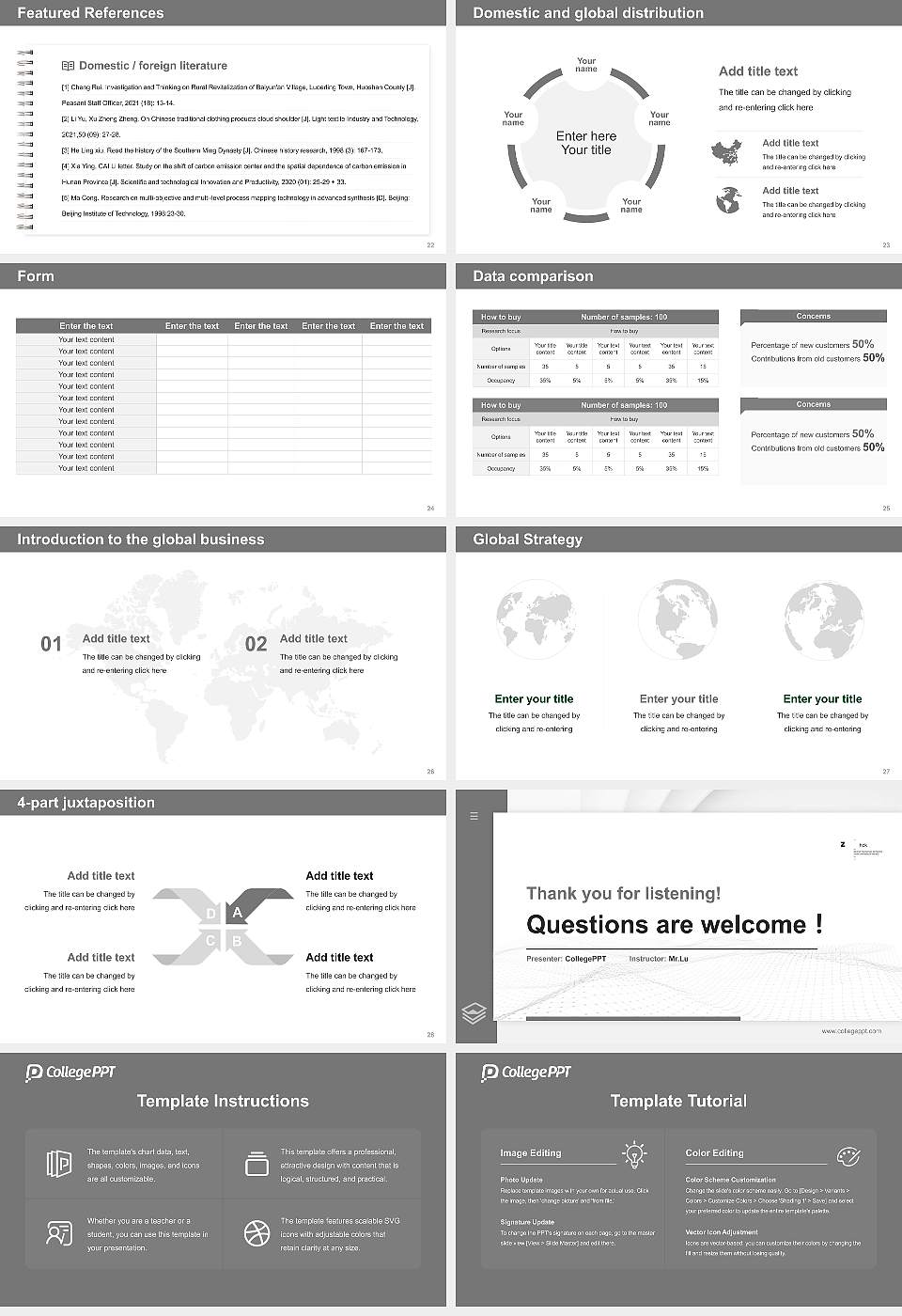 Zurich University of the Arts Thesis Proposal/Graduation Defense PPT Template16:9 ratio PPT effect preview image4