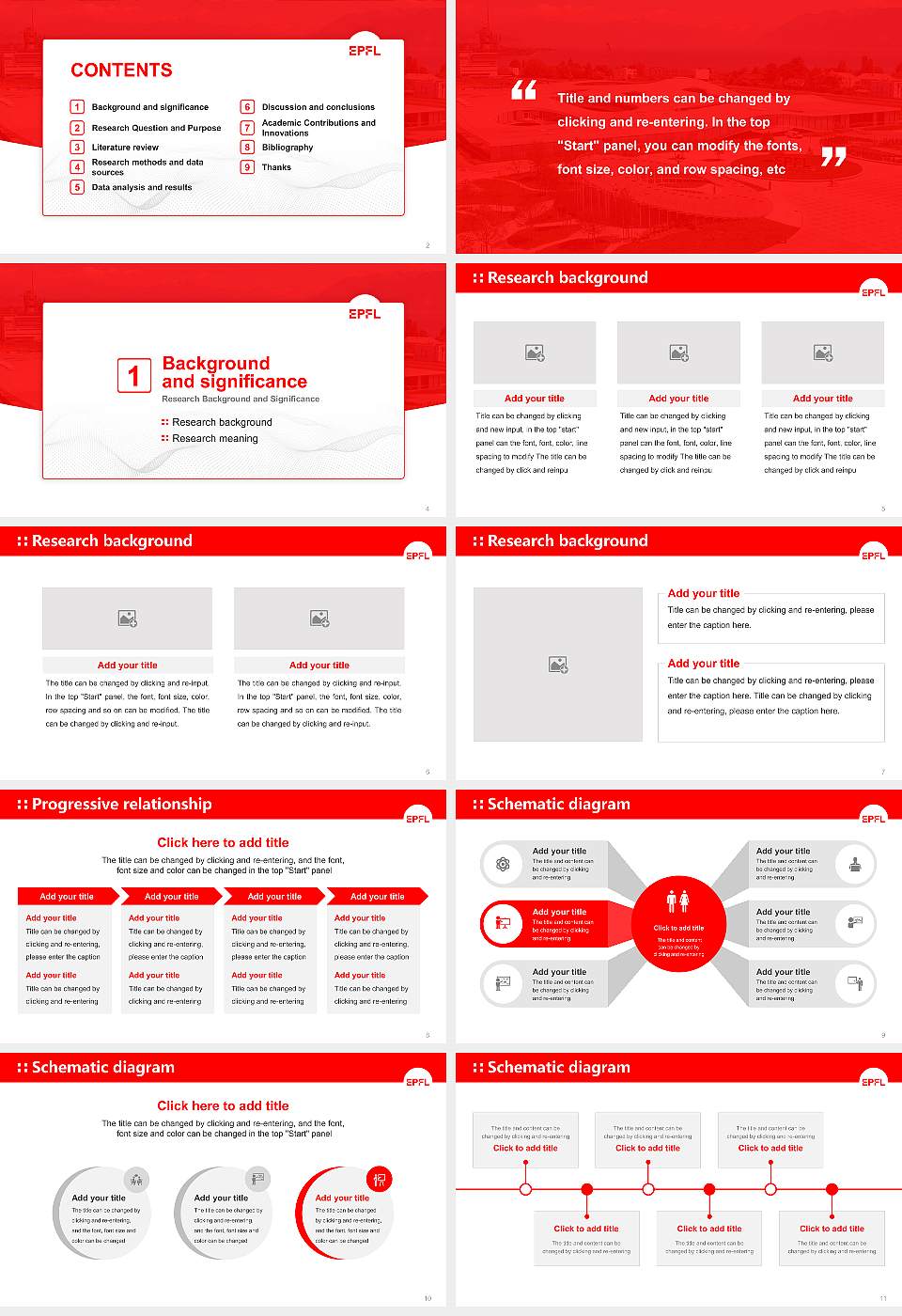École Polytechnique Fédérale de Lausanne Graduation Thesis Defense PPT Template16:9 ratio PPT effect preview image2