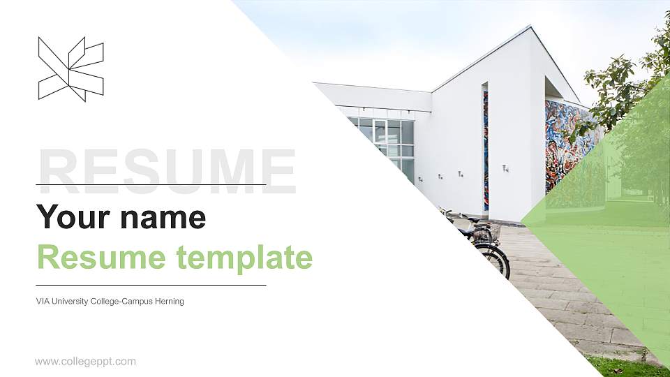 VIA University College-Campus Herning Resume PPT Template16:9 ratio PPT effect preview image