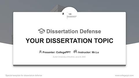 Zurich University of the Arts Graduation Thesis Defense PPT Template