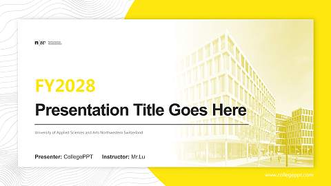 University of Applied Sciences and Arts Northwestern Switzerland Academic Presentation/Research Findings Report PPT Template
