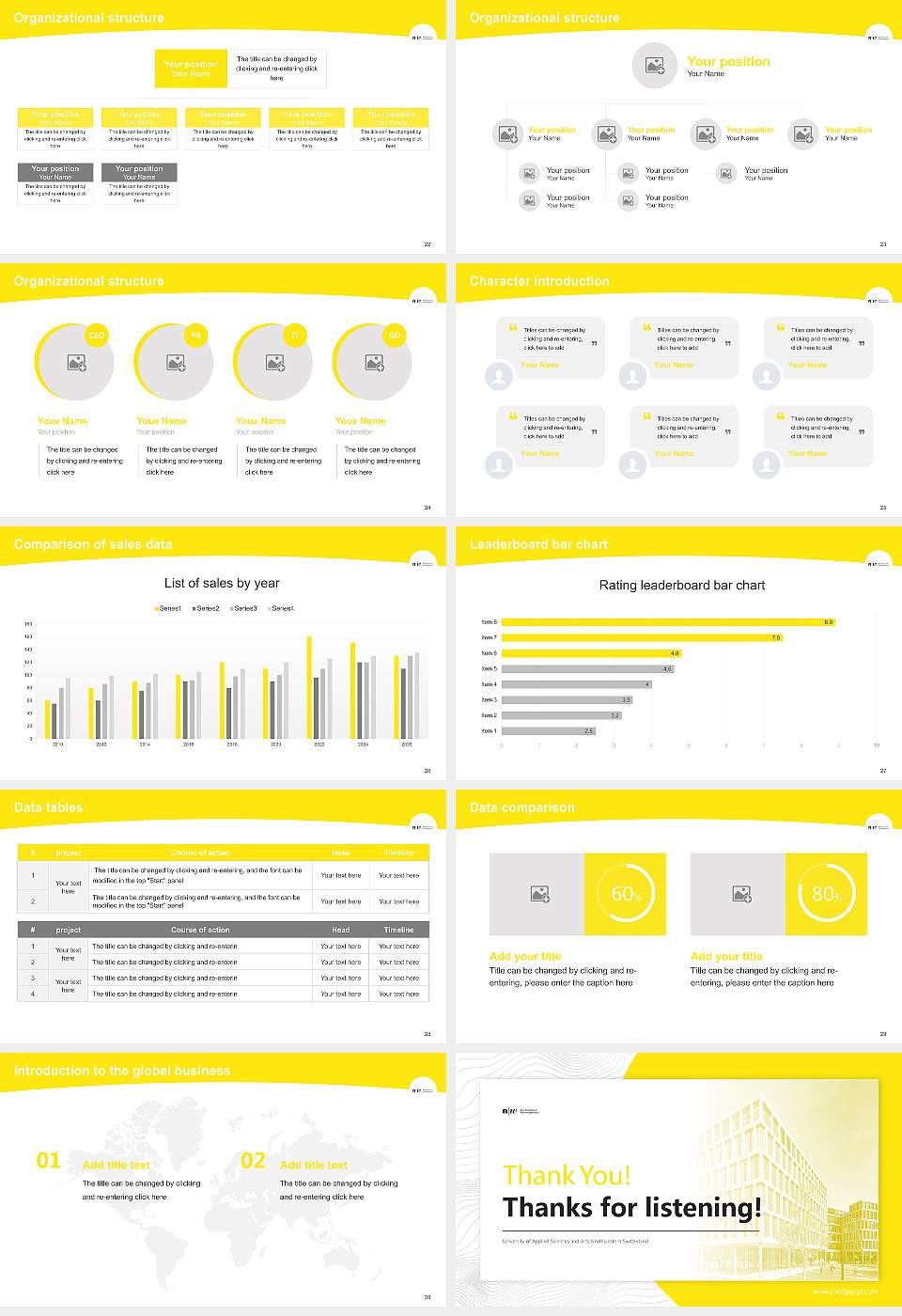 University of Applied Sciences and Arts Northwestern Switzerland Academic Presentation/Research Findings Report PPT Template16:9 ratio PPT effect preview image4