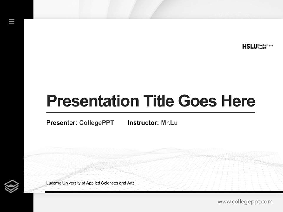 Lucerne University of Applied Sciences and Arts Thesis Proposal/Graduation Defense PPT Template4:3 ratio PPT effect preview image5