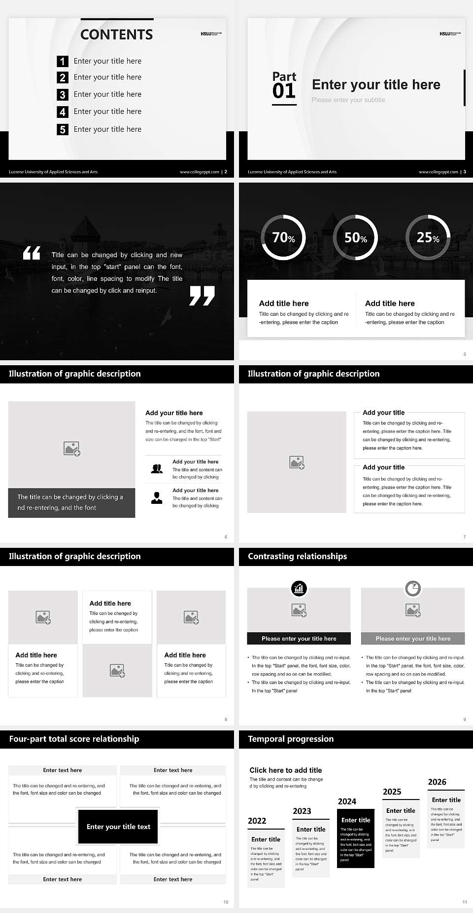 Lucerne University of Applied Sciences and Arts Thesis Proposal/Graduation Defense PPT Template4:3 ratio PPT effect preview image2