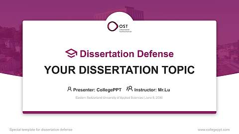 Eastern Switzerland University of Applied Sciences Graduation Thesis Defense PPT Template