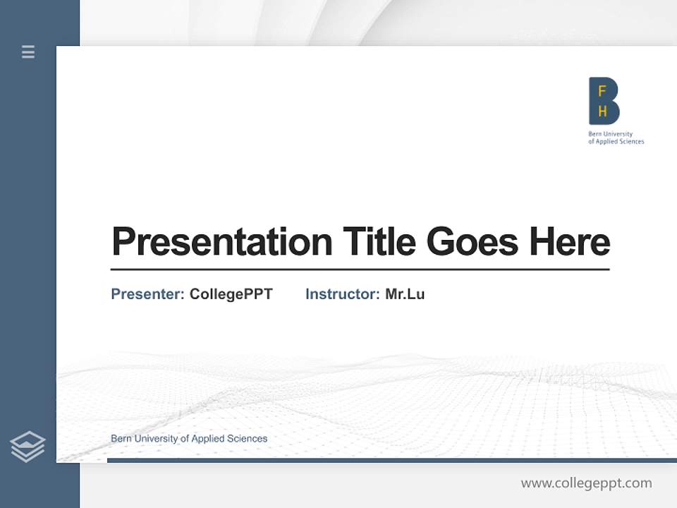 Bern University of Applied Sciences Thesis Proposal/Graduation Defense PPT Template4:3 ratio PPT effect preview image1