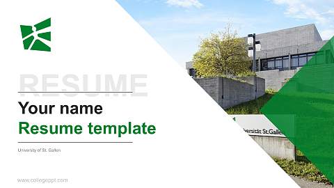 University of St. Gallen Resume PPT Template
