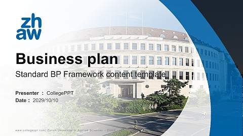 Zurich University of Applied Sciences – ZHAW Competition/Entrepreneurship Contest PPT Template