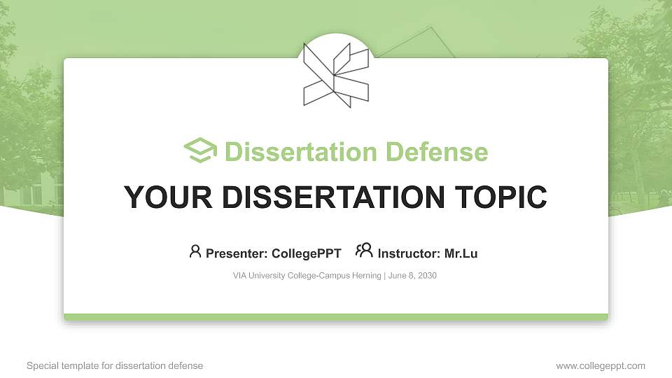 VIA University College-Campus Herning Graduation Thesis Defense PPT Template16:9 ratio PPT effect preview image
