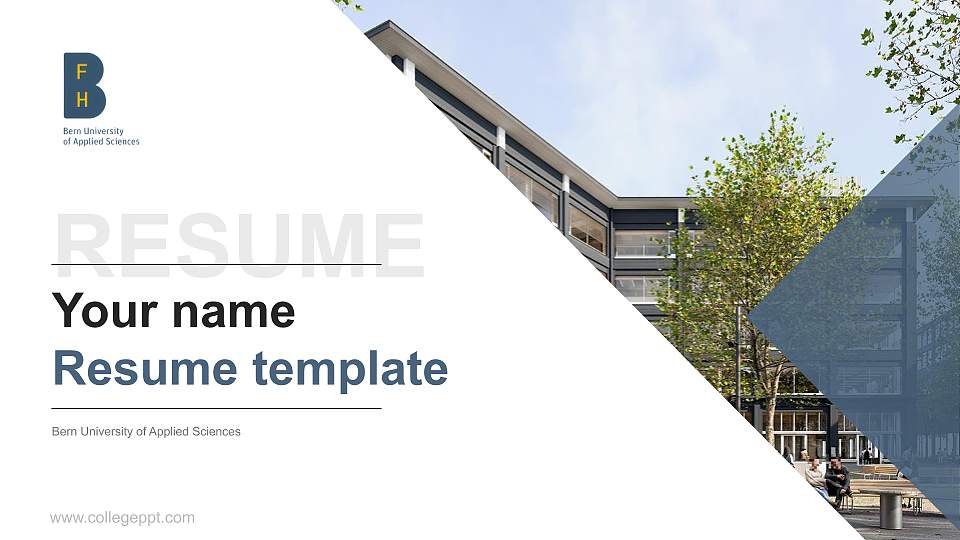 Bern University of Applied Sciences Resume PPT Template16:9 ratio PPT effect preview image