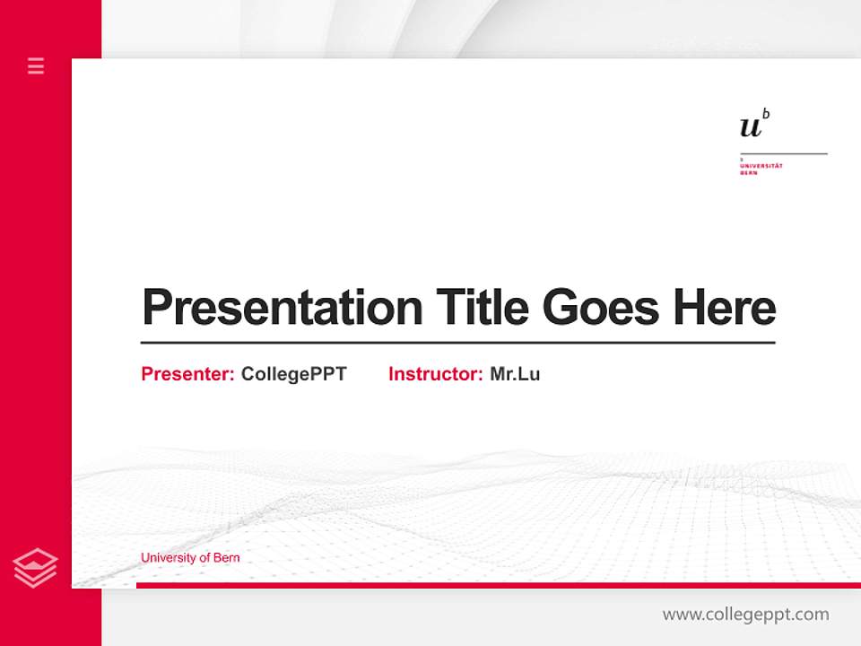University of Bern Thesis Proposal/Graduation Defense PPT Template4:3 ratio PPT effect preview image5