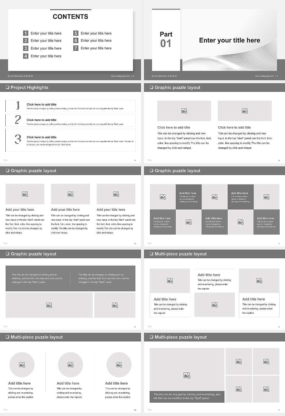 Zurich University of the Arts General PPT Template16:9 ratio PPT effect preview image2