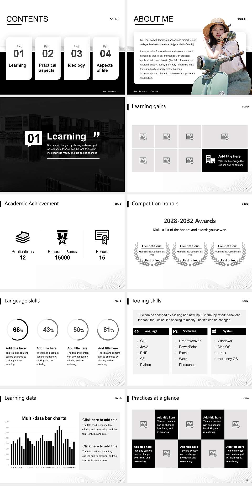 University of Southern Denmark National Scholarship Defense PPT Template4:3 ratio PPT effect preview image2