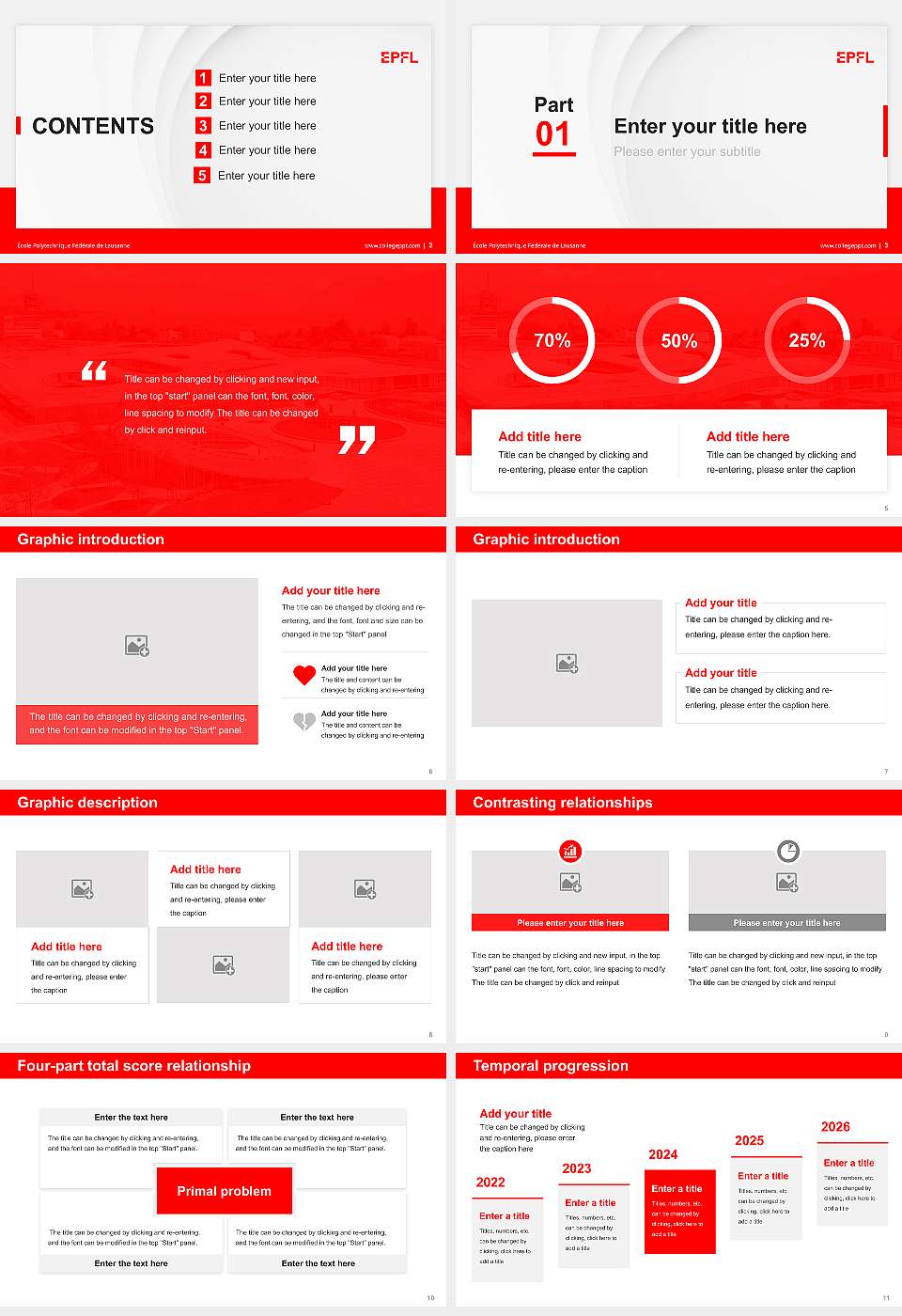 École Polytechnique Fédérale de Lausanne Thesis Proposal/Graduation Defense PPT Template16:9 ratio PPT effect preview image2