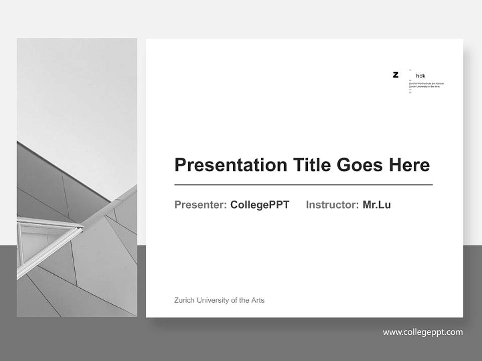 Zurich University of the Arts General PPT Template4:3 ratio PPT effect preview image6