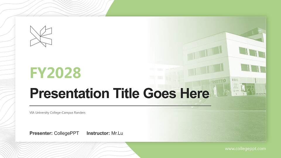 VIA University College-Campus Randers Academic Presentation/Research Findings Report PPT Template16:9 ratio PPT effect preview image